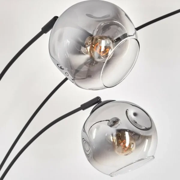 hofstein Ripoll Lampadaire Noir, 3 lumières* Lampes En Verre