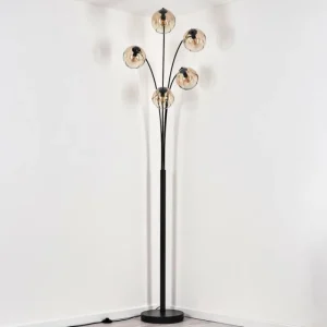 hofstein Ripoll Lampadaire Noir, 5 lumières* Lampes En Verre