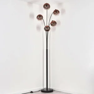hofstein Ripoll Lampadaire Noir, 5 lumières* Lampes En Verre