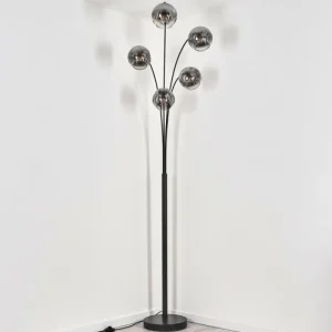 hofstein Ripoll Lampadaire Noir, 5 lumières* Lampes En Verre