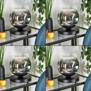 hofstein Ripoll Lampe à poser Chrome, Clair, 1 lumière* Lampes En Verre