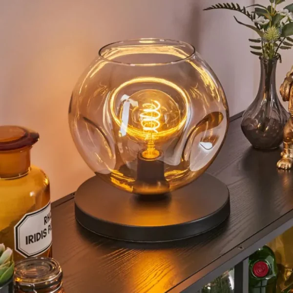 hofstein Ripoll Lampe à poser Noir, 1 lumière* Lampes En Verre