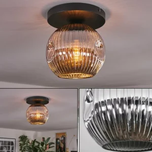 hofstein Ripoll Plafonnier, Boule lumineuse Chrome, Fumé, 1 lumière* Lampes Modernes