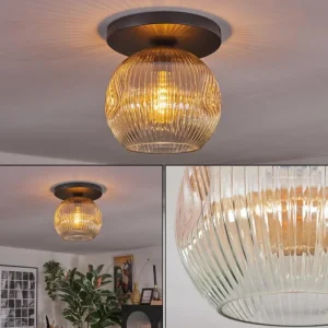 hofstein Ripoll Plafonnier, Boule lumineuse Ambre, Clair, 1 lumière* Lampes Modernes