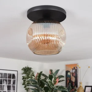 hofstein Ripoll Plafonnier, Boule lumineuse Ambre, 1 lumière* Lampes Modernes