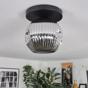 hofstein Ripoll Plafonnier, Boule lumineuse Chrome, Fumé, 1 lumière* Lampes Modernes