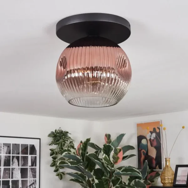 hofstein Ripoll Plafonnier, Boule lumineuse Clair, Cuivré, 1 lumière* Lampes Modernes