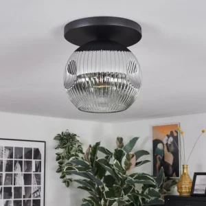 hofstein Ripoll Plafonnier, Boule lumineuse Chrome, Clair, Fumé, 1 lumière* Lampes Modernes