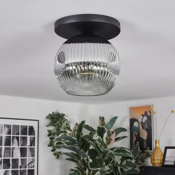 hofstein Ripoll Plafonnier, Boule lumineuse Chrome, Clair, Fumé, 1 lumière* Lampes Modernes
