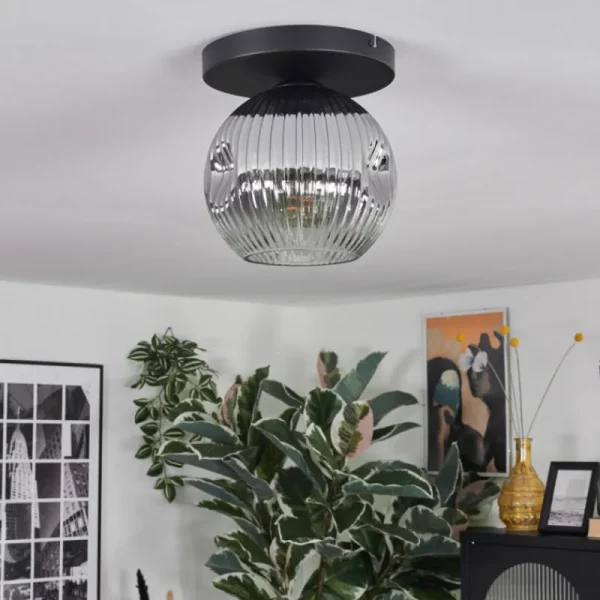 hofstein Ripoll Plafonnier, Boule lumineuse Clair, Fumé, 1 lumière* Lampes Modernes
