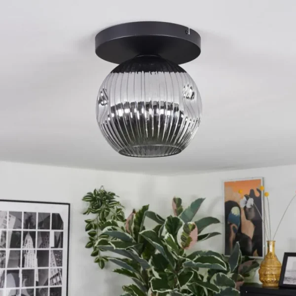 hofstein Ripoll Plafonnier, Boule lumineuse Fumé, 1 lumière* Lampes Modernes