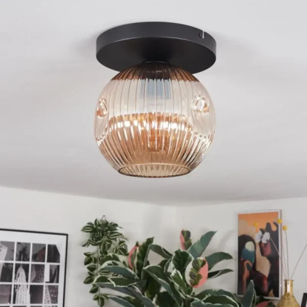 hofstein Ripoll Plafonnier, Boule lumineuse Ambre, 1 lumière* Lampes Modernes