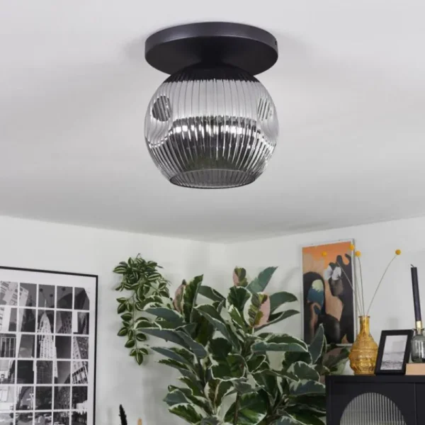 hofstein Ripoll Plafonnier, Boule lumineuse Fumé, 1 lumière* Lampes Modernes