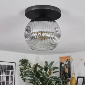 hofstein Ripoll Plafonnier, Boule lumineuse Fumé, 1 lumière* Lampes Modernes