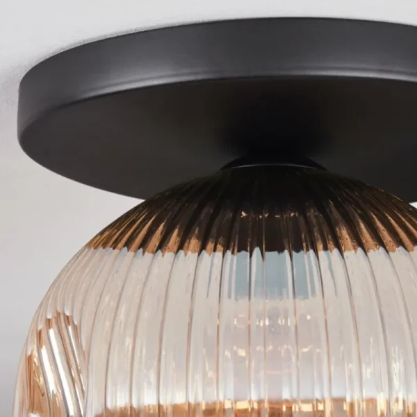 hofstein Ripoll Plafonnier, Boule lumineuse Ambre, 1 lumière* Lampes Modernes