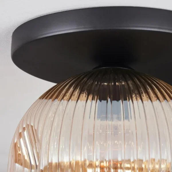 hofstein Ripoll Plafonnier, Boule lumineuse Ambre, Clair, 1 lumière* Lampes Modernes