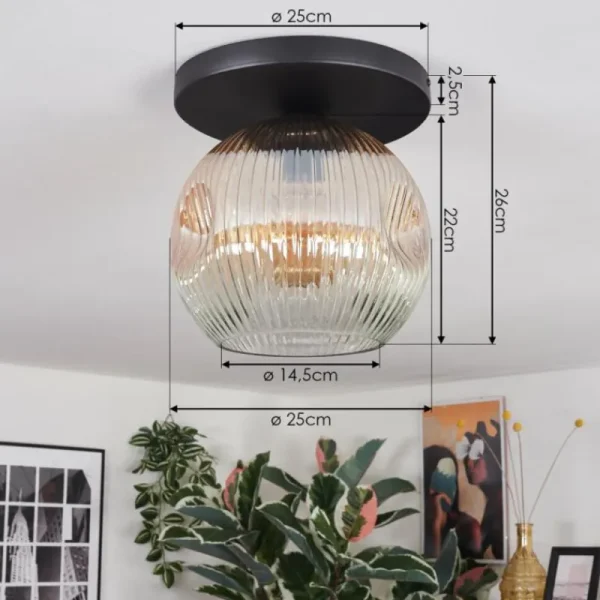 hofstein Ripoll Plafonnier, Boule lumineuse Ambre, Clair, 1 lumière* Lampes Modernes