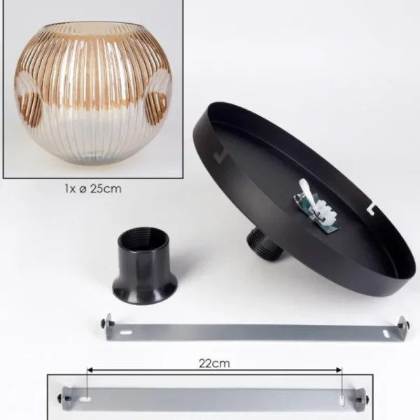 hofstein Ripoll Plafonnier, Boule lumineuse Ambre, 1 lumière* Lampes Modernes
