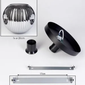hofstein Ripoll Plafonnier, Boule lumineuse Chrome, Fumé, 1 lumière* Lampes Modernes