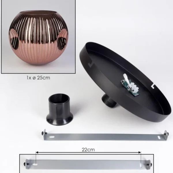 hofstein Ripoll Plafonnier, Boule lumineuse Cuivré, 1 lumière* Lampes Modernes