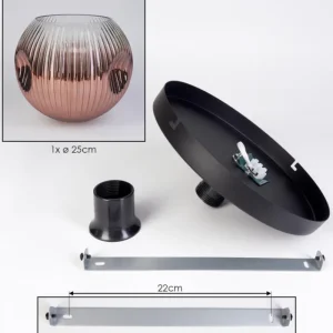 hofstein Ripoll Plafonnier, Boule lumineuse Clair, Cuivré, 1 lumière* Lampes Modernes