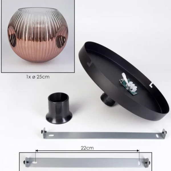 hofstein Ripoll Plafonnier, Boule lumineuse Clair, Cuivré, 1 lumière* Lampes Modernes