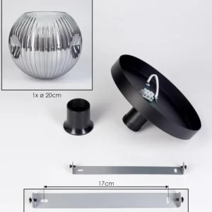 hofstein Ripoll Plafonnier, Boule lumineuse Clair, Fumé, 1 lumière* Lampes Modernes