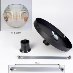 hofstein Ripoll Plafonnier, Boule lumineuse Ambre, Clair, 1 lumière* Lampes Modernes