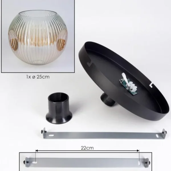 hofstein Ripoll Plafonnier, Boule lumineuse Ambre, Clair, 1 lumière* Lampes Modernes