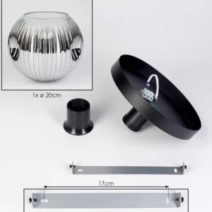 hofstein Ripoll Plafonnier, Boule lumineuse Chrome, Clair, Fumé, 1 lumière* Lampes Modernes