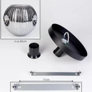 hofstein Ripoll Plafonnier, Boule lumineuse Fumé, 1 lumière* Lampes Modernes