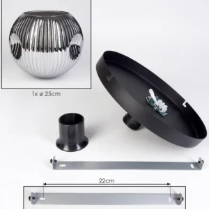 hofstein Ripoll Plafonnier, Boule lumineuse Fumé, 1 lumière* Lampes Modernes