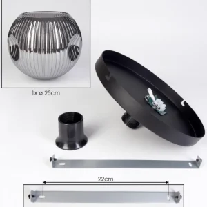 hofstein Ripoll Plafonnier, Boule lumineuse Chrome, Fumé, 1 lumière* Lampes Modernes