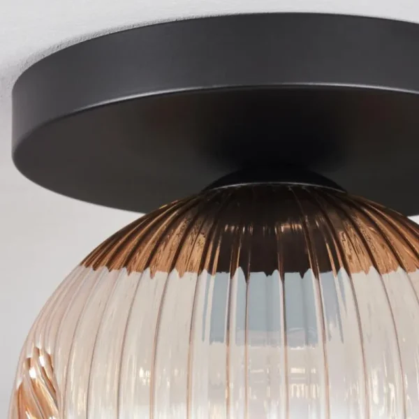 hofstein Ripoll Plafonnier, Boule lumineuse Ambre, 1 lumière* Lampes Modernes