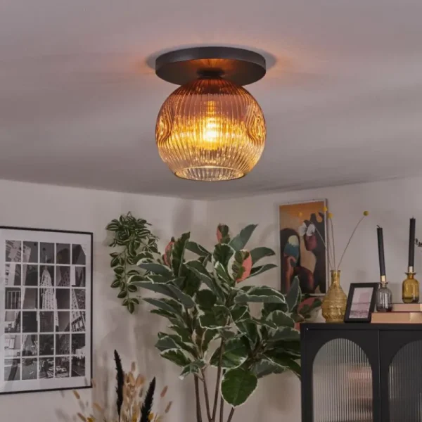 hofstein Ripoll Plafonnier, Boule lumineuse Clair, Cuivré, 1 lumière* Lampes Modernes