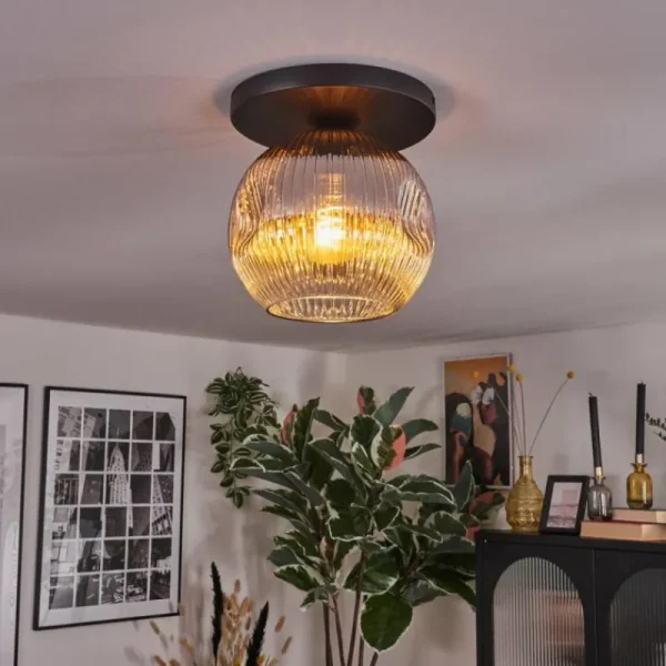 hofstein Ripoll Plafonnier, Boule lumineuse Chrome, Clair, Fumé, 1 lumière* Lampes Modernes