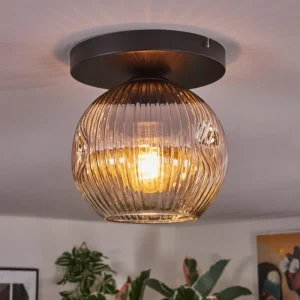 hofstein Ripoll Plafonnier, Boule lumineuse Chrome, Clair, Fumé, 1 lumière* Lampes Modernes