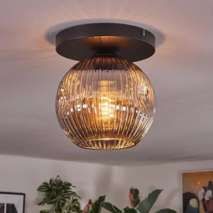 hofstein Ripoll Plafonnier, Boule lumineuse Fumé, 1 lumière* Lampes Modernes