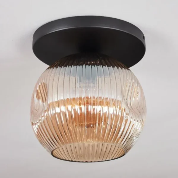 hofstein Ripoll Plafonnier, Boule lumineuse Ambre, 1 lumière* Lampes Modernes