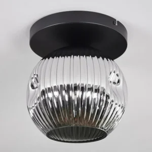 hofstein Ripoll Plafonnier, Boule lumineuse Chrome, Fumé, 1 lumière* Lampes Modernes