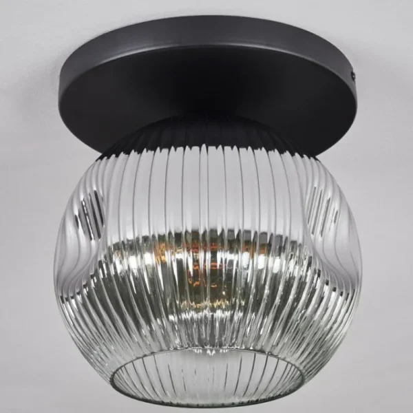 hofstein Ripoll Plafonnier, Boule lumineuse Chrome, Clair, Fumé, 1 lumière* Lampes Modernes