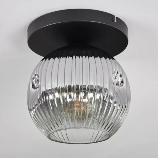 hofstein Ripoll Plafonnier, Boule lumineuse Clair, Fumé, 1 lumière* Lampes Modernes