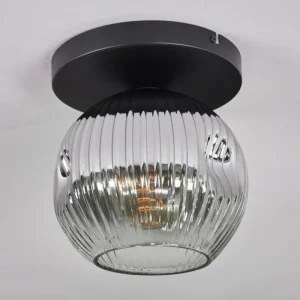 hofstein Ripoll Plafonnier, Boule lumineuse Chrome, Clair, Fumé, 1 lumière* Lampes Modernes