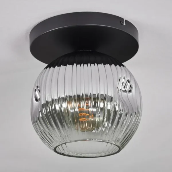 hofstein Ripoll Plafonnier, Boule lumineuse Chrome, Clair, Fumé, 1 lumière* Lampes Modernes