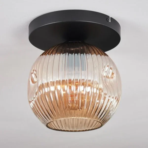 hofstein Ripoll Plafonnier, Boule lumineuse Ambre, 1 lumière* Lampes Modernes