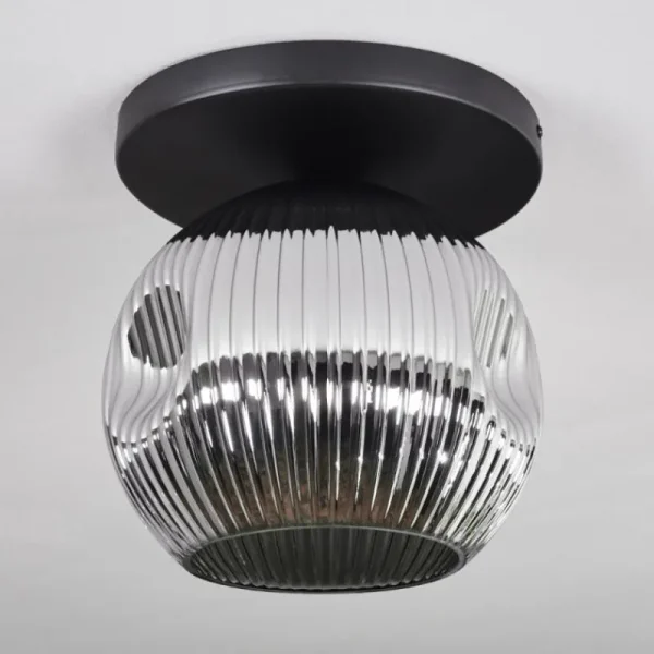 hofstein Ripoll Plafonnier, Boule lumineuse Chrome, Fumé, 1 lumière* Lampes Modernes