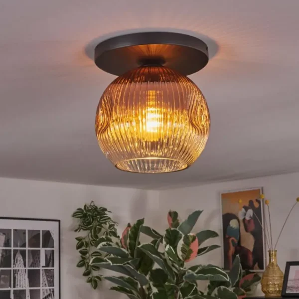 hofstein Ripoll Plafonnier, Boule lumineuse Clair, Cuivré, 1 lumière* Lampes Modernes