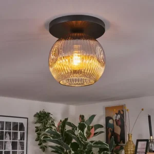 hofstein Ripoll Plafonnier, Boule lumineuse Chrome, Clair, Fumé, 1 lumière* Lampes Modernes