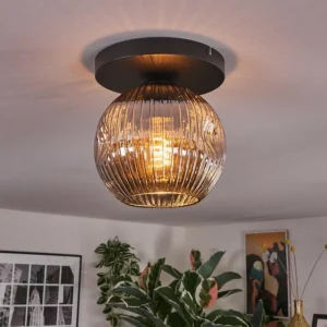hofstein Ripoll Plafonnier, Boule lumineuse Fumé, 1 lumière* Lampes Modernes