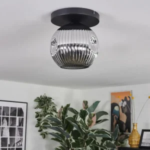 hofstein Ripoll Plafonnier, Boule lumineuse Chrome, Fumé, 1 lumière* Lampes Modernes